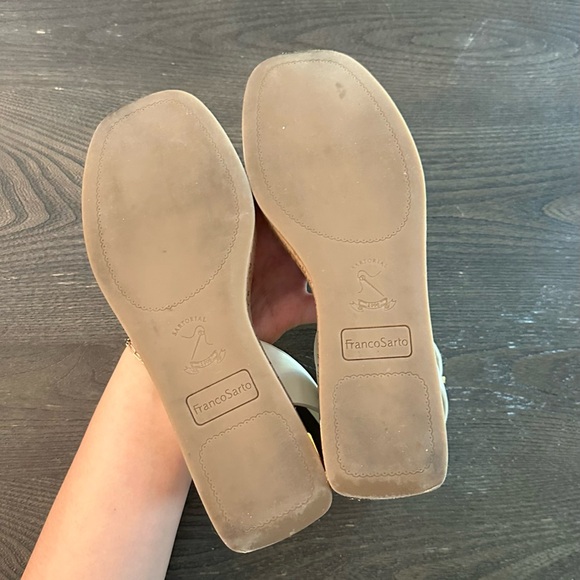 Franco Sarto Terry Platform Sandal Ivory White Leather Size 7.5 - Picture 6 of 8